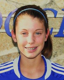 dallas sting girls youth club soccer player caity heap