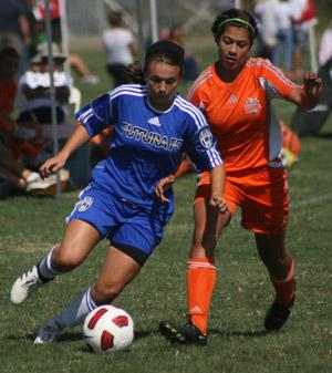 girls youth club soccer players