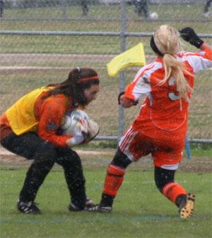 girls youth club soccer players