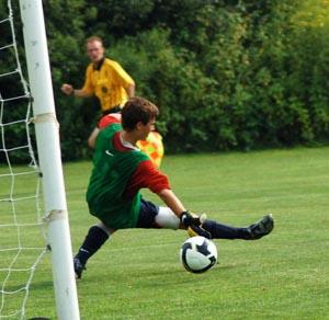 elite boys club soccer players compete.