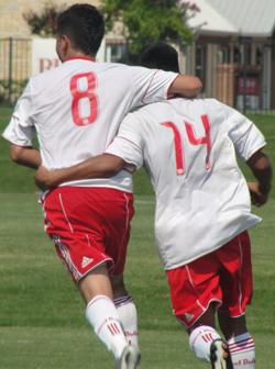 Adun B and Moreno celebrate