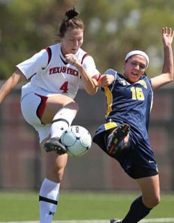 college soccer player Jessica Fuston Texas Tech