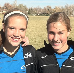 club soccer players Betsy Brandon and Jordan Dibiasi